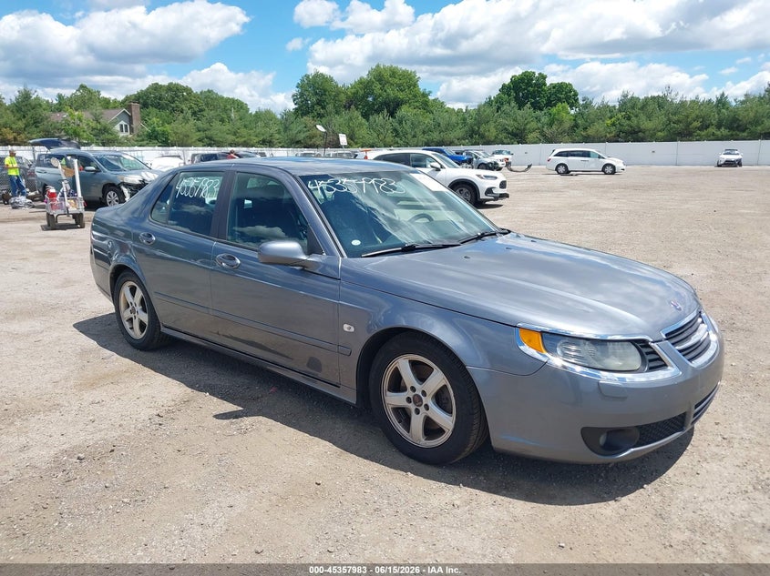 2007 Saab 9-5 VIN YS3EH49G273519493 IAAI salvage auction — LEFT SIDE, Clear (Indiana), sold $350 on 2026-07-28 (photo 1)