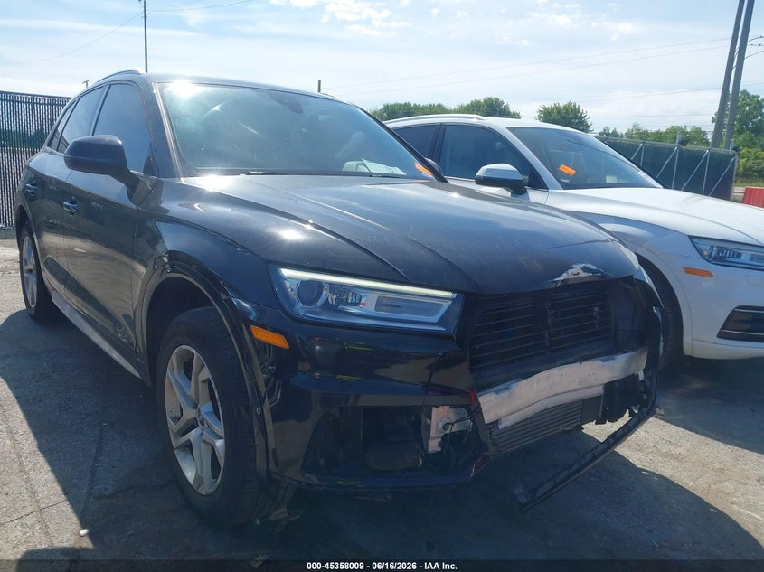 2018 Audi Q5 VIN WA1ANAFY2J2009095 IAAI salvage auction — FRONT END, Salvage Title, sold $5,300 on 2026-07-17 (photo 1)