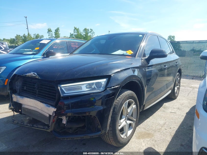 2018 Audi Q5 VIN WA1ANAFY2J2009095 IAAI salvage auction — FRONT END, Salvage Title, sold $5,300 on 2026-07-17 (photo 2)