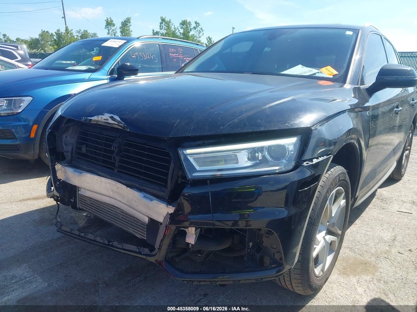2018 Audi Q5 VIN WA1ANAFY2J2009095 IAAI salvage auction — FRONT END, Salvage Title, sold $5,300 on 2026-07-17 (photo 6)
