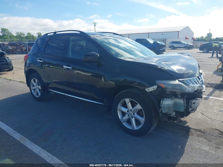 2009 Nissan Murano VIN JN8AZ18W09W124518 IAAI salvage auction — FRONT END, Clear (Indiana), sold $25 on 2026-07-10 (photo 1)