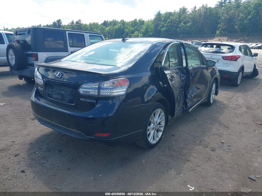 2010 Lexus Hs VIN JTHBB1BA0A2009302 IAAI salvage auction — SIDE, Salvage (Massachusetts), sold $475 on 2026-07-10 (photo 4)