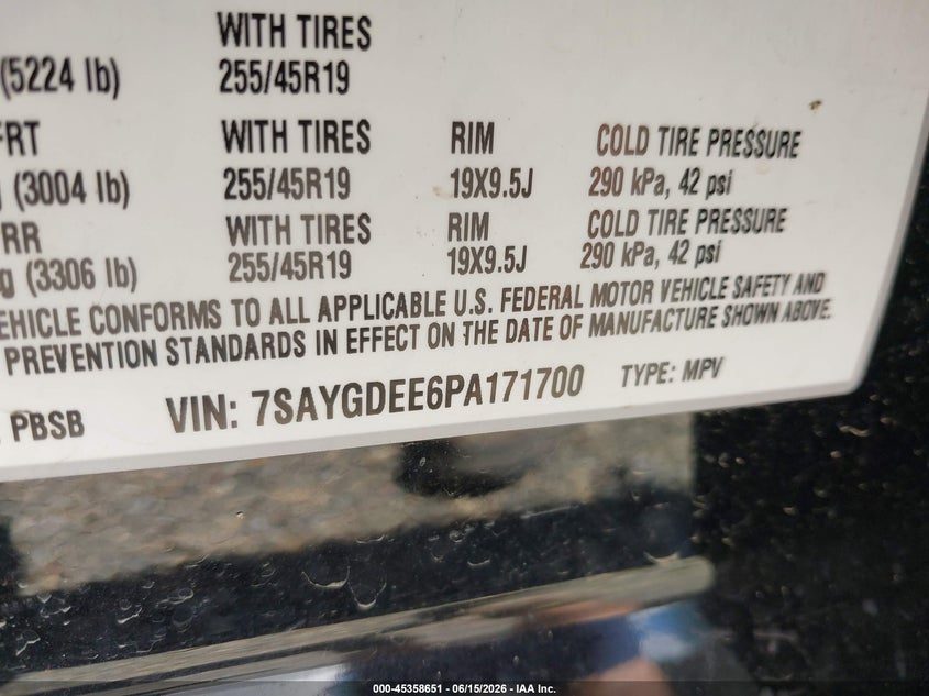 2023 Tesla Model y VIN 7SAYGDEE6PA171700 IAAI salvage auction — SIDE, Salvage (Virginia), sold $11,800 on 2026-07-11 (photo 9)