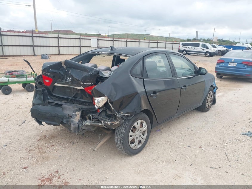 2010 Hyundai Elantra VIN KMHDU4AD1AU037630 IAAI salvage auction — REAR END, Salvage (Texas), sold $25 on 2026-07-09 (photo 4)