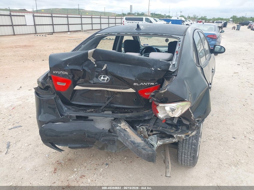 2010 Hyundai Elantra VIN KMHDU4AD1AU037630 IAAI salvage auction — REAR END, Salvage (Texas), sold $25 on 2026-07-09 (photo 6)