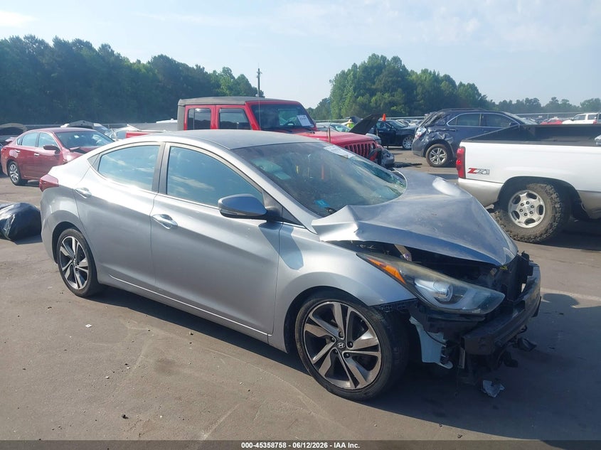 2015 Hyundai Elantra VIN KMHDH4AE9FU456152 IAAI salvage auction — LEFT FRONT, Salvage (Idaho), sold $925 on 2026-07-15 (photo 1)