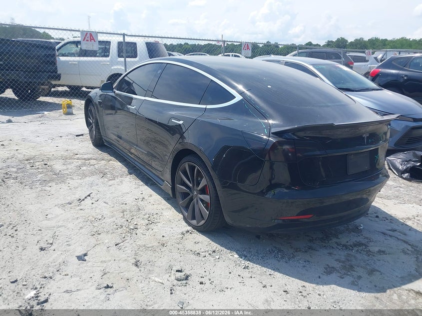 2020 Tesla Model 3 VIN 5YJ3E1EC0LF603477 IAAI salvage auction — REAR END, Salvage (Georgia), sold $75 on 2026-07-30 (photo 3)