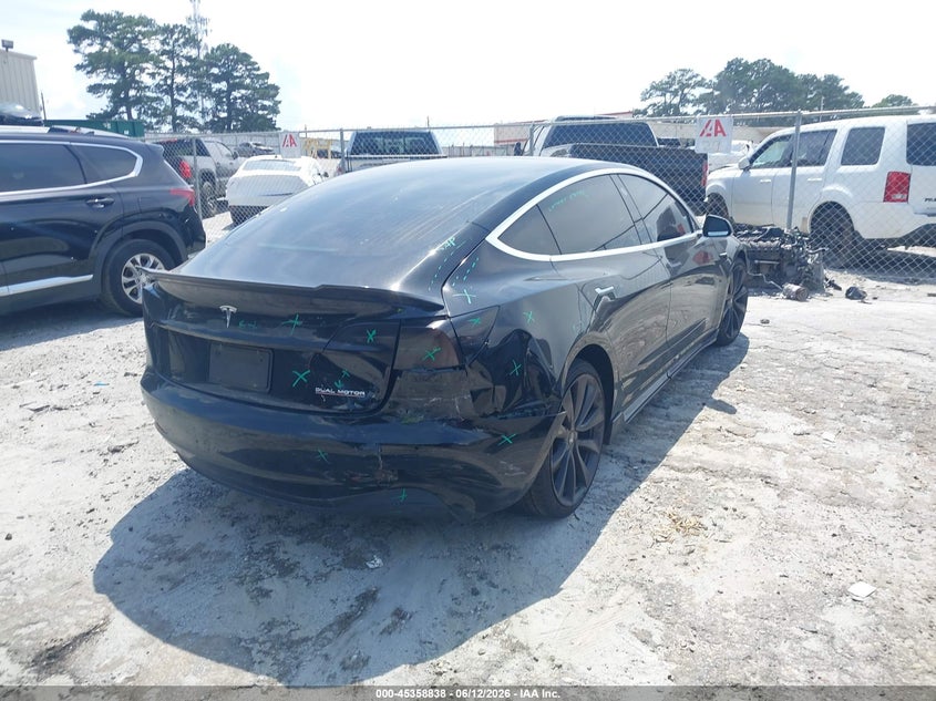 2020 Tesla Model 3 VIN 5YJ3E1EC0LF603477 IAAI salvage auction — REAR END, Salvage (Georgia), sold $75 on 2026-07-30 (photo 4)