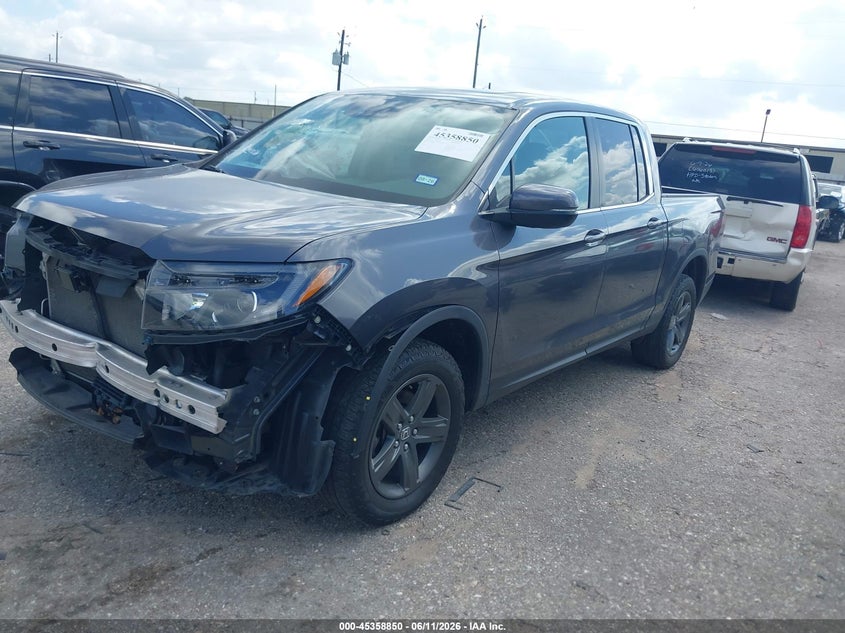 2023 Honda Ridgeline VIN 5FPYK3F5XPB016047 IAAI salvage auction — FRONT END, Original (Texas), sold $8,150 on 2026-08-19 (photo 2)