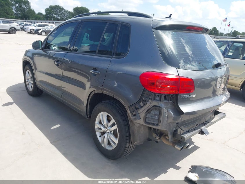 2016 Volkswagen Tiguan VIN WVGAV7AX0GW608341 IAAI salvage auction — REAR END, Original (Texas), sold $1,800 on 2026-08-18 (photo 3)