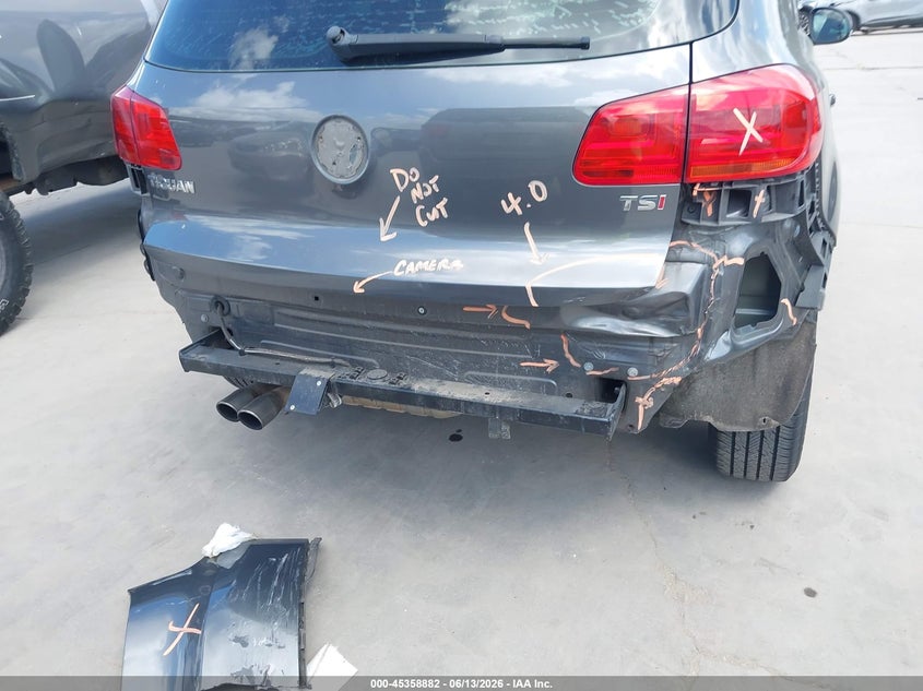 2016 Volkswagen Tiguan VIN WVGAV7AX0GW608341 IAAI salvage auction — REAR END, Original (Texas), sold $1,800 on 2026-08-18 (photo 6)