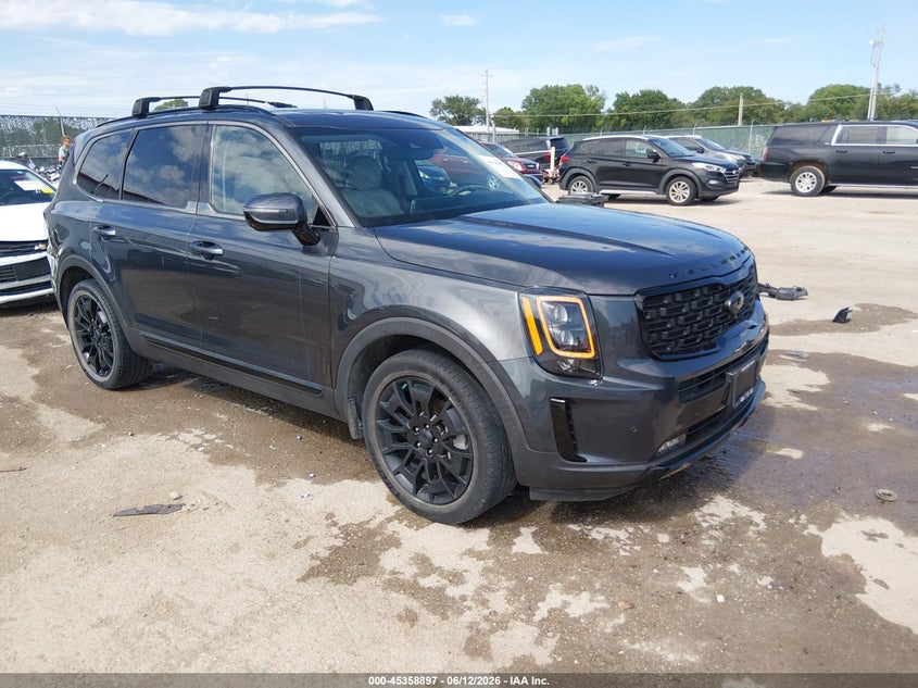2021 Kia Telluride VIN 5XYP5DHCXMG106056 IAAI salvage auction — HAIL, Salvage (Kansas), sold $9,000 on 2026-07-10 (photo 1)