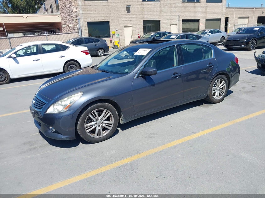 2012 Infiniti G VIN JN1CV6AP1CM930535 IAAI salvage auction — THEFT, Clear - Dealer Only (California), sold $2,350 on 2026-07-10 (photo 2)