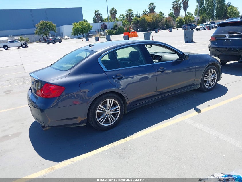 2012 Infiniti G VIN JN1CV6AP1CM930535 IAAI salvage auction — THEFT, Clear - Dealer Only (California), sold $2,350 on 2026-07-10 (photo 4)