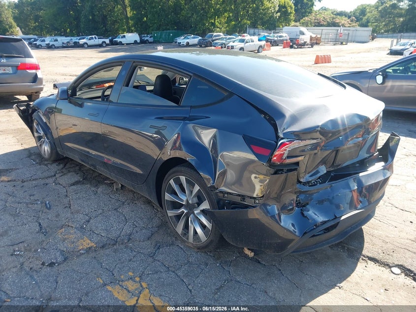 2024 Tesla Model 3 VIN 5YJ3E1EA2RF767451 IAAI salvage auction — FRONT & REAR, Salvage (Georgia), sold $5,600 on 2026-08-22 (photo 3)
