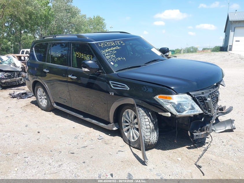 2020 Nissan Armada VIN JN8AY2ND1LX015174 IAAI salvage auction — FRONT END, Clear (Indiana), sold $4,000 on 2026-07-22 (photo 1)