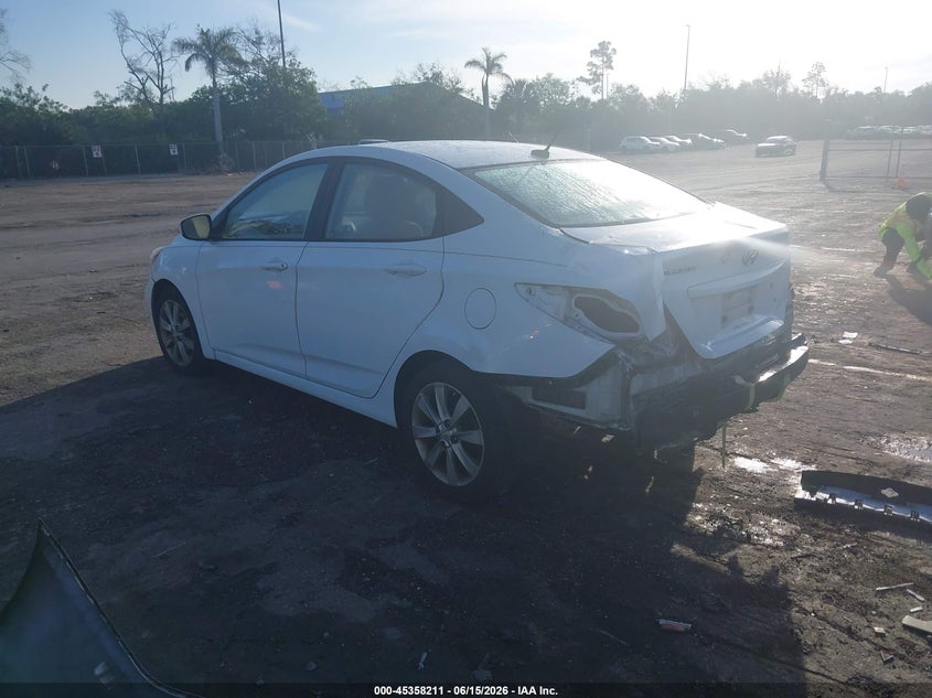 2012 Hyundai Accent VIN KMHCU4AE5CU262396 IAAI salvage auction — REAR END, Rebuildable (Florida), sold $375 on 2026-07-29 (photo 3)