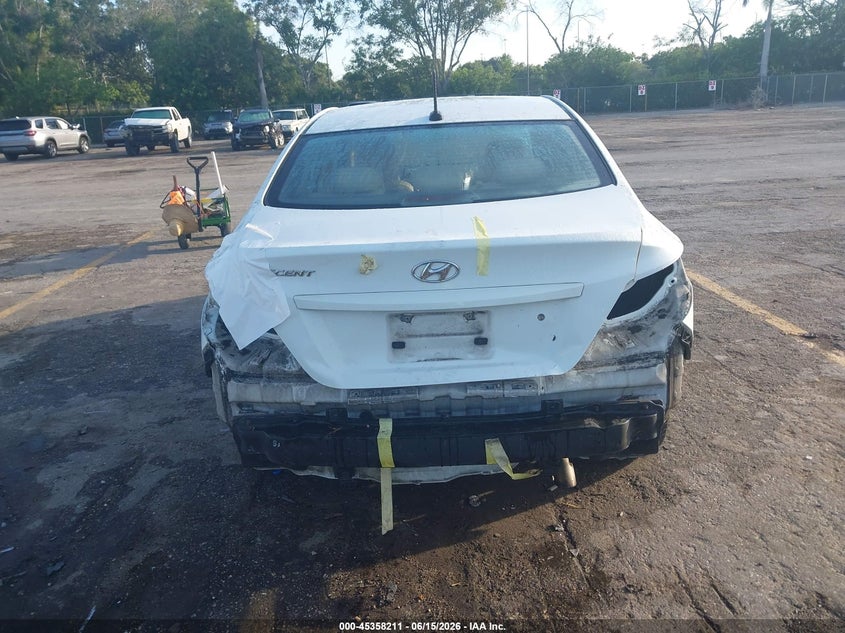 2012 Hyundai Accent VIN KMHCU4AE5CU262396 IAAI salvage auction — REAR END, Rebuildable (Florida), sold $375 on 2026-07-29 (photo 6)