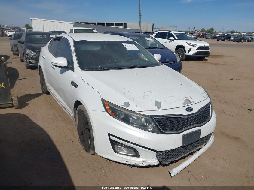 2015 Kia Optima VIN 5XXGN4A75FG458286 IAAI salvage auction — NORMAL WEAR, Clear-Dealer Only (Arizona), sold $1,000 on 2026-07-14 (photo 1)