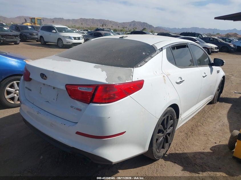2015 Kia Optima VIN 5XXGN4A75FG458286 IAAI salvage auction — NORMAL WEAR, Clear-Dealer Only (Arizona), sold $1,000 on 2026-07-14 (photo 4)