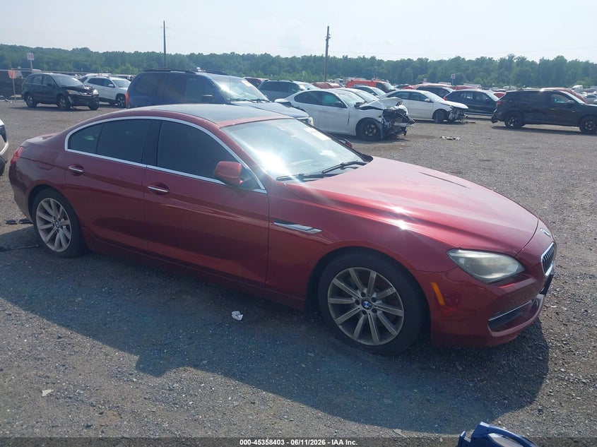 2014 BMW 6er VIN WBA6B8C56EDZ72578 IAAI salvage auction — VANDALISM, Salvage - Greater Than 75% (Maryland), sold $25 on 2026-08-14 (photo 1)