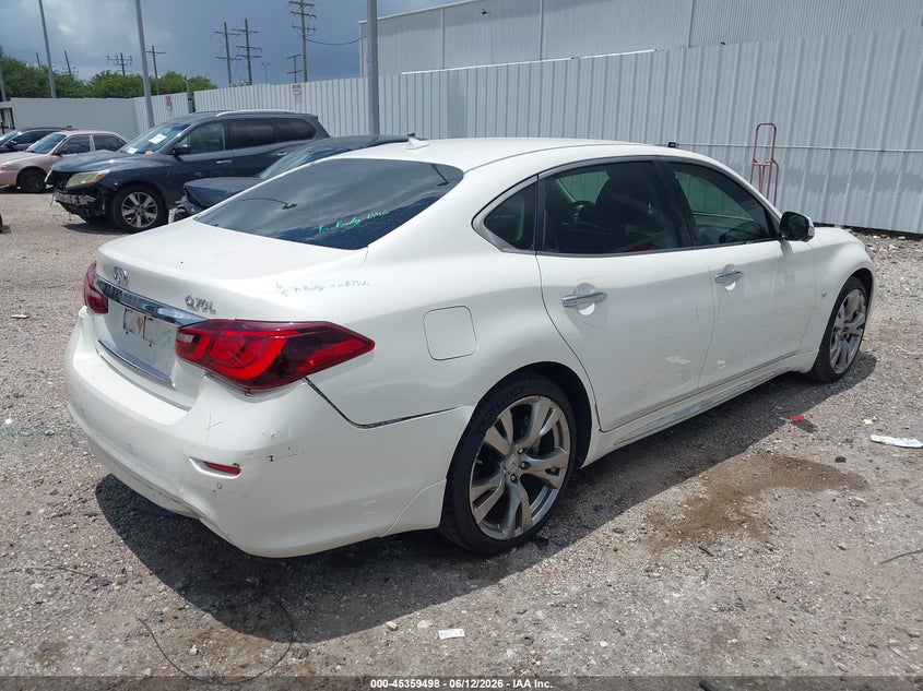 2016 Infiniti Q70 VIN JN1BY1PP2GM630067 IAAI salvage auction — REAR END, Original (Texas), sold $4,600 on 2026-07-30 (photo 4)