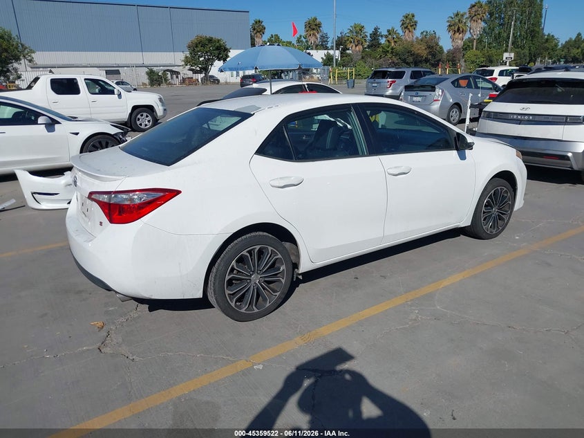 2015 Toyota Corolla VIN 5YFBURHE4FP267500 IAAI salvage auction — LEFT SIDE, Clear - Dealer Only (California), sold $4,100 on 2026-07-06 (photo 4)