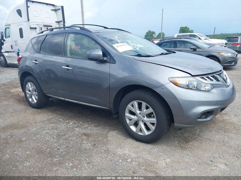 2013 Nissan Murano VIN JN8AZ1MW1DW305626 IAAI salvage auction — NORMAL WEAR, Clear (Pennsylvania), sold $450 on 2026-07-08 (photo 1)