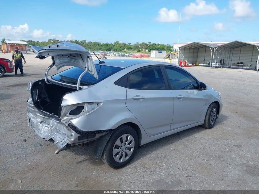 2017 Hyundai Accent VIN KMHCT4AE4HU320623 IAAI salvage auction — FRONT & REAR, Rebuildable (Florida), sold $1,050 on 2026-07-22 (photo 4)