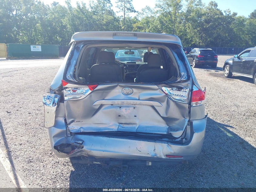 2011 Toyota Sienna VIN 5TDKK3DC7BS024000 IAAI salvage auction — REAR END, Salvage (South Carolina), sold $1,225 on 2026-07-15 (photo 6)