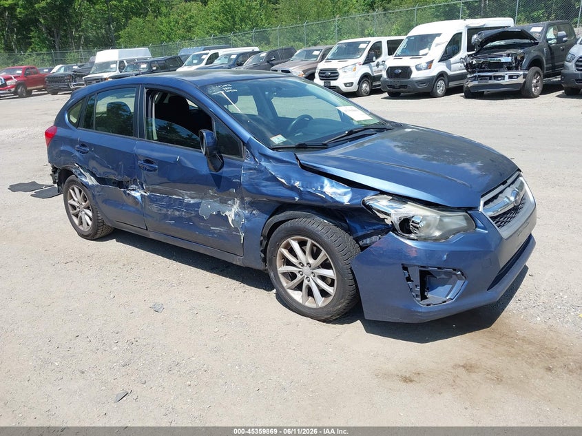 2013 Subaru Impreza VIN JF1GPAC6XDH814105 IAAI salvage auction — SIDE, Salvage (Massachusetts), sold $550 on 2026-07-17 (photo 1)