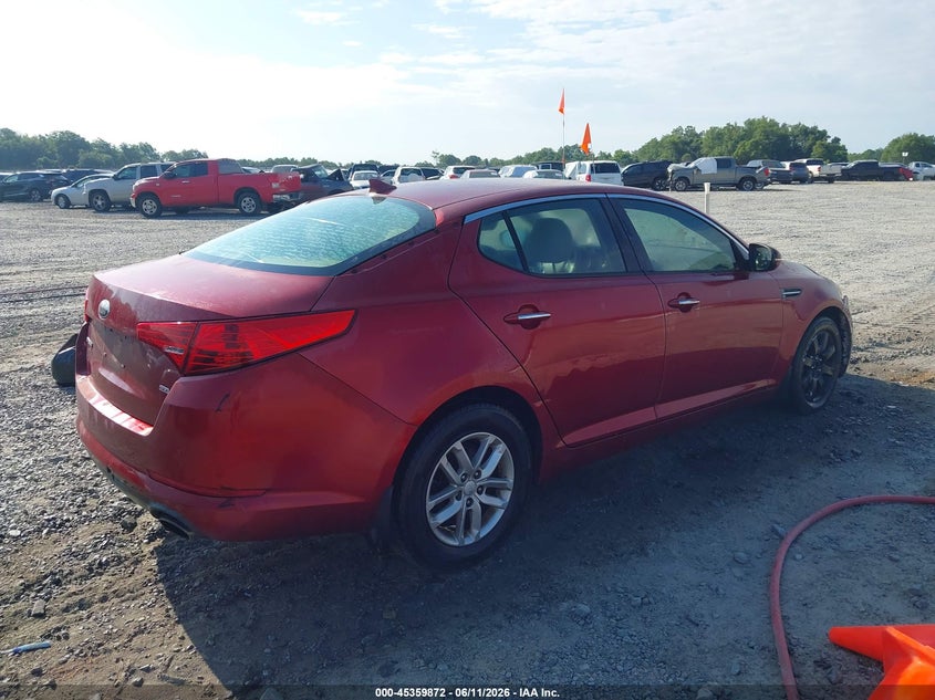 2013 Kia Optima VIN 5XXGM4A73DG252741 IAAI salvage auction — LEFT FRONT, Salvage (Georgia), sold $500 on 2026-07-30 (photo 4)