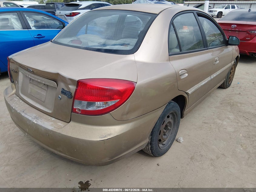 2005 Kia Rio VIN KNADC125556373978 IAAI salvage auction — REAR END, Salvage (Texas), sold $100 on 2026-07-14 (photo 4)