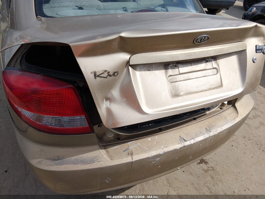 2005 Kia Rio VIN KNADC125556373978 IAAI salvage auction — REAR END, Salvage (Texas), sold $100 on 2026-07-14 (photo 6)