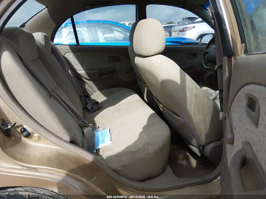 2005 Kia Rio VIN KNADC125556373978 IAAI salvage auction — REAR END, Salvage (Texas), sold $100 on 2026-07-14 (photo 8)
