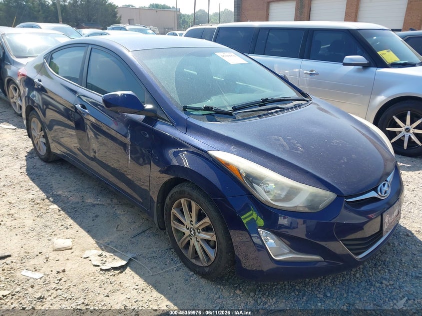 2014 Hyundai Elantra VIN 5NPDH4AE1EH535859 IAAI salvage auction — THEFT, Salvage (North Carolina), sold $775 on 2026-07-05 (photo 1)