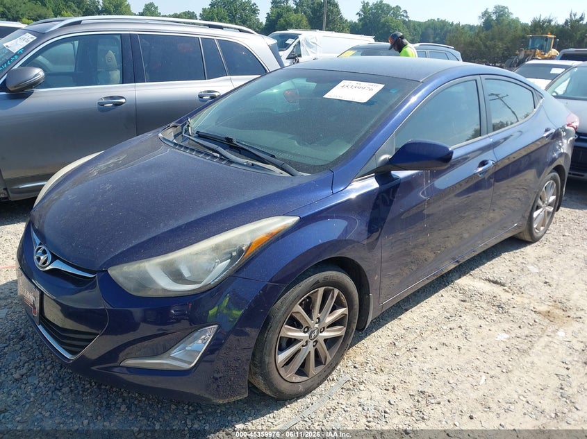 2014 Hyundai Elantra VIN 5NPDH4AE1EH535859 IAAI salvage auction — THEFT, Salvage (North Carolina), sold $775 on 2026-07-05 (photo 2)