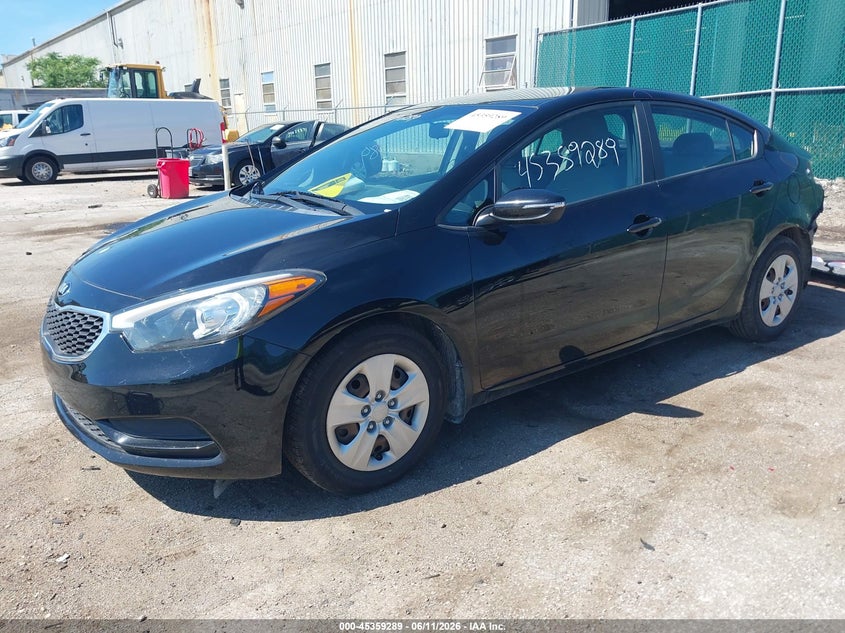 2016 Kia Forte VIN KNAFX4A60G5574432 IAAI salvage auction — REAR END, Clear (Indiana), sold $1,150 on 2026-07-28 (photo 2)