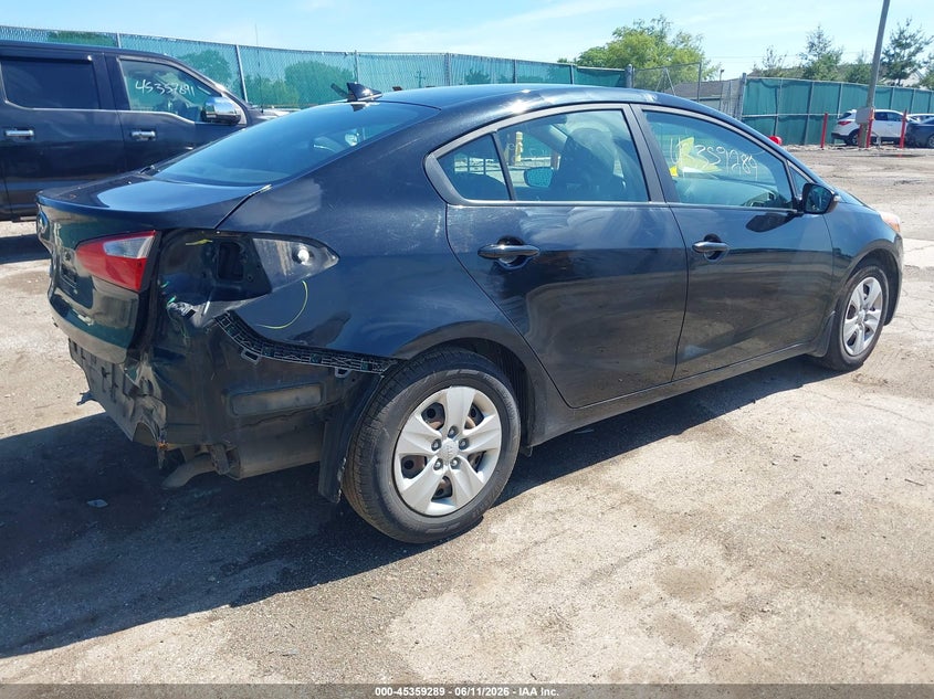 2016 Kia Forte VIN KNAFX4A60G5574432 IAAI salvage auction — REAR END, Clear (Indiana), sold $1,150 on 2026-07-28 (photo 4)