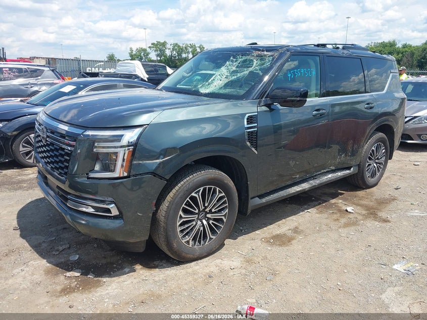 2025 Nissan Armada VIN JN8AY3EB2S9102945 IAAI salvage auction — ROOF, Salvage (Tennessee), sold $43,500 on 2026-07-20 (photo 2)