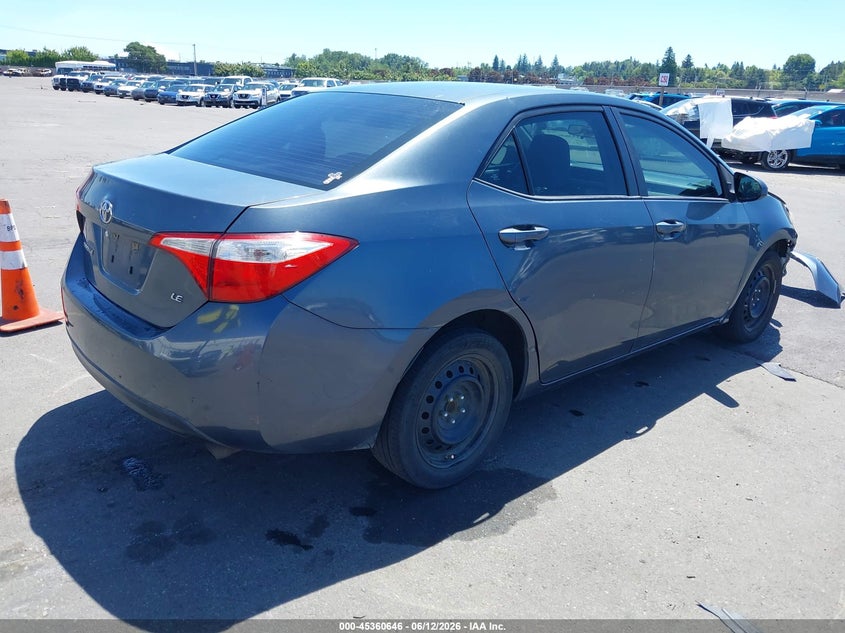 2014 Toyota Corolla VIN 5YFBURHEXEP168324 IAAI salvage auction — FRONT END, Salvage (Oregon), sold $1,250 on 2026-07-30 (photo 4)
