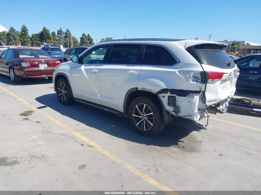2017 Toyota Highlander VIN 5TDJZRFH5HS394891 IAAI salvage auction — REAR END, Salvage (California), sold $11,075 on 2026-07-13 (photo 3)