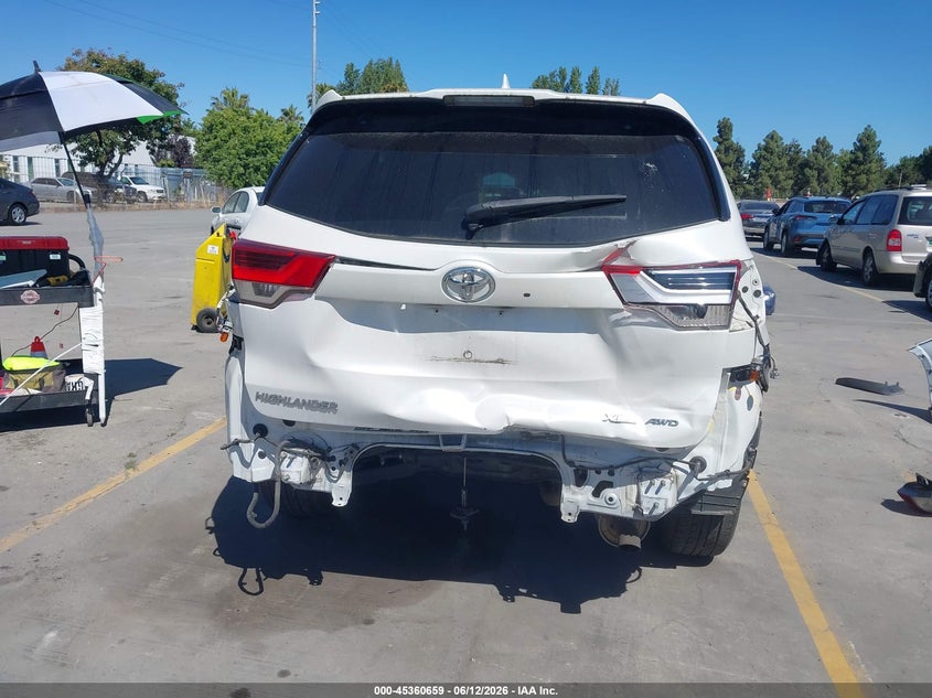 2017 Toyota Highlander VIN 5TDJZRFH5HS394891 IAAI salvage auction — REAR END, Salvage (California), sold $11,075 on 2026-07-13 (photo 6)