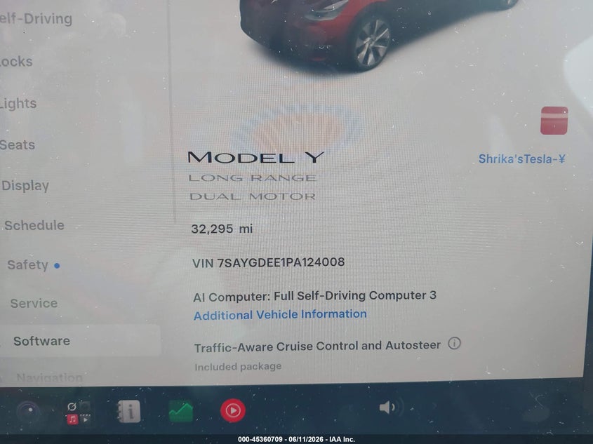 2023 Tesla Model y VIN 7SAYGDEE1PA124008 IAAI salvage auction — FRONT END, Salvage (Idaho), sold $16,000 on 2026-07-30 (photo 7)