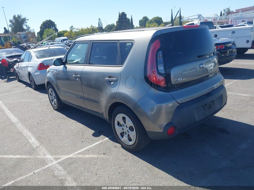 2015 Kia Soul VIN KNDJN2A23F7160570 IAAI salvage auction — NORMAL WEAR, Clear - Dealer Only (California), sold $1,275 on 2026-07-09 (photo 3)