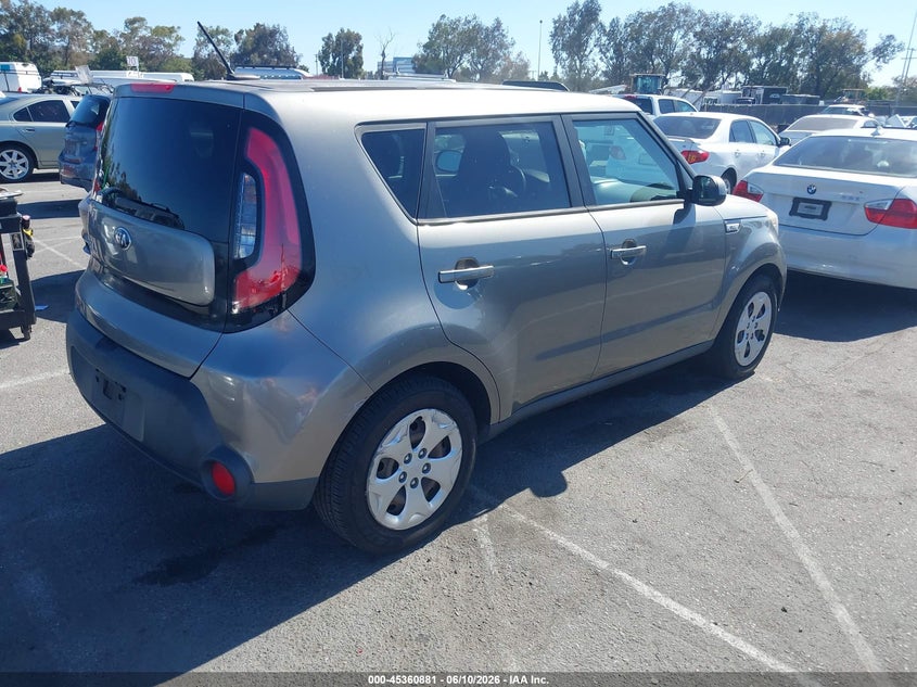 2015 Kia Soul VIN KNDJN2A23F7160570 IAAI salvage auction — NORMAL WEAR, Clear - Dealer Only (California), sold $1,275 on 2026-07-09 (photo 4)