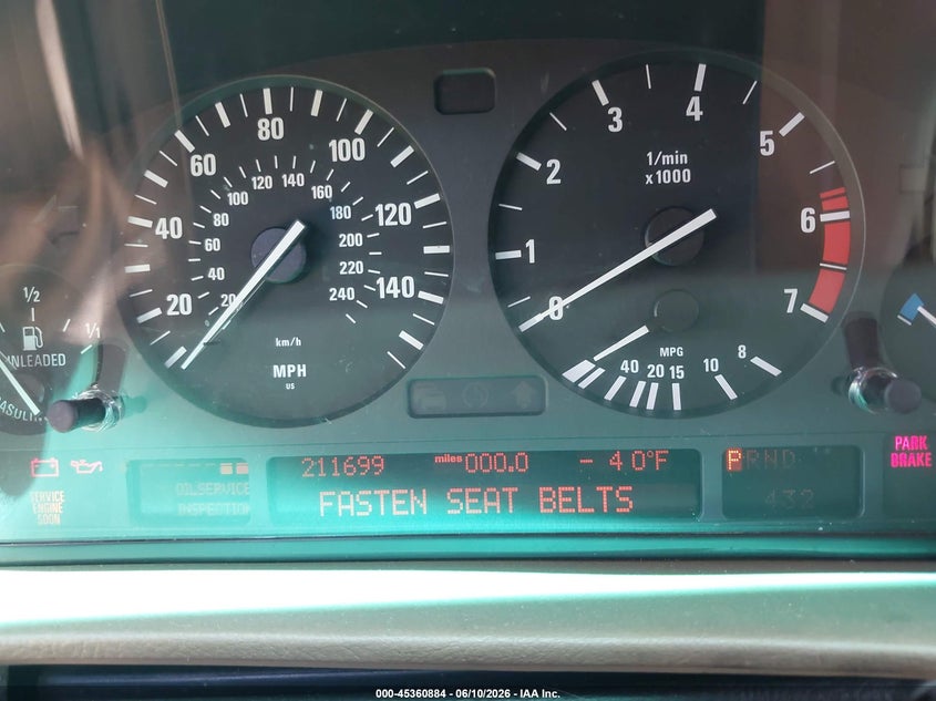 2000 BMW 7 series VIN WBAGH8340YDP14197 IAAI salvage auction — NORMAL WEAR, Clear - Dealer Only (California), sold $500 on 2026-07-28 (photo 7)
