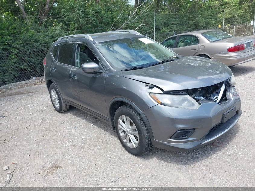 2016 Nissan Rogue VIN KNMAT2MVXGP614777 IAAI salvage auction — FRONT END, Salvage (Indiana), sold $800 on 2026-07-08 (photo 1)