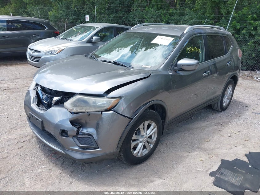 2016 Nissan Rogue VIN KNMAT2MVXGP614777 IAAI salvage auction — FRONT END, Salvage (Indiana), sold $800 on 2026-07-08 (photo 2)