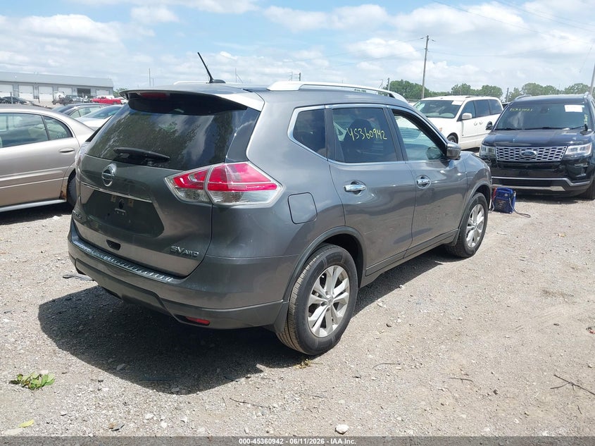 2016 Nissan Rogue VIN KNMAT2MVXGP614777 IAAI salvage auction — FRONT END, Salvage (Indiana), sold $800 on 2026-07-08 (photo 4)